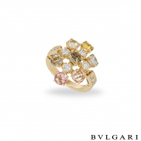Bvlgari Yellow Gold Multi-Coloured Sapphire & Diamond Ring